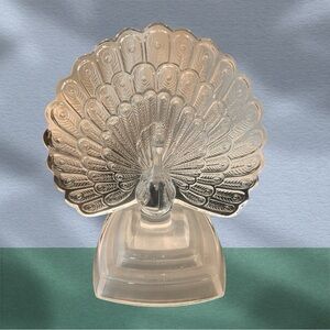 Cristal D'Arques France Lead Crystal
Glass Peacock Figurine 8" × 6.5"
